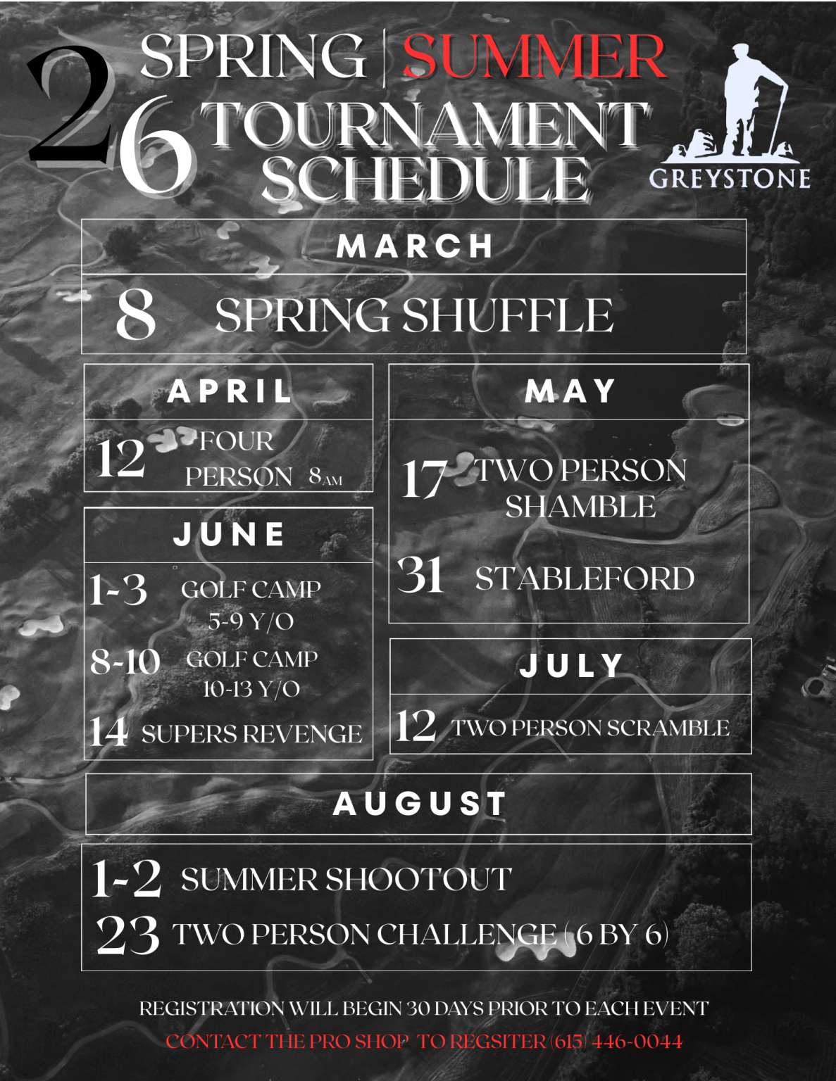 2026 Tournament Schedule
